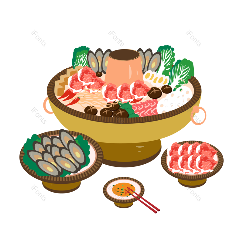 火锅图片,美食元素,鸡蛋PNG,辣椒免抠素材